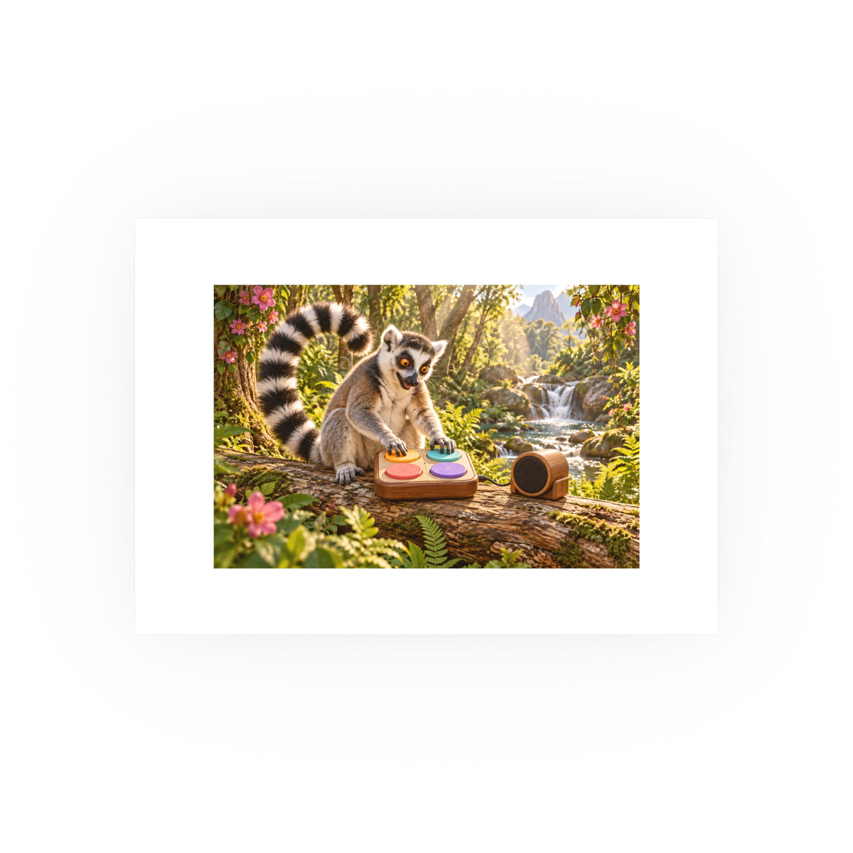 Lemur Loop Small Art Print