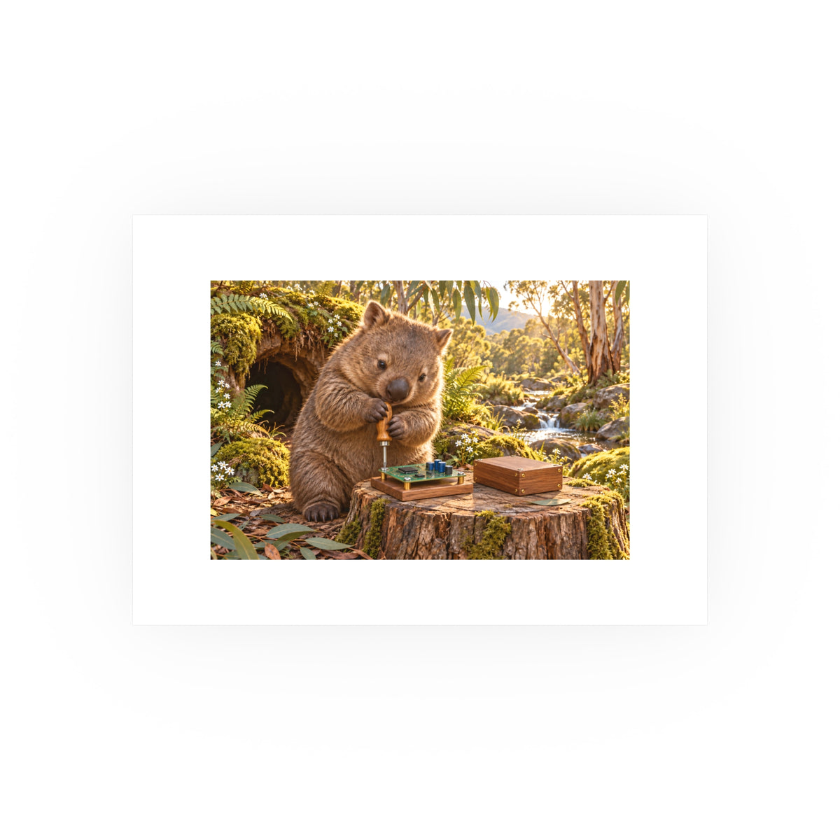 Wombat Workbench Small Art Print