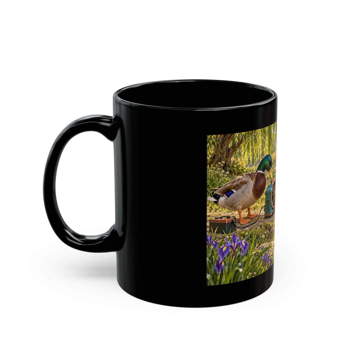 Bubble Broadcast Black Mug