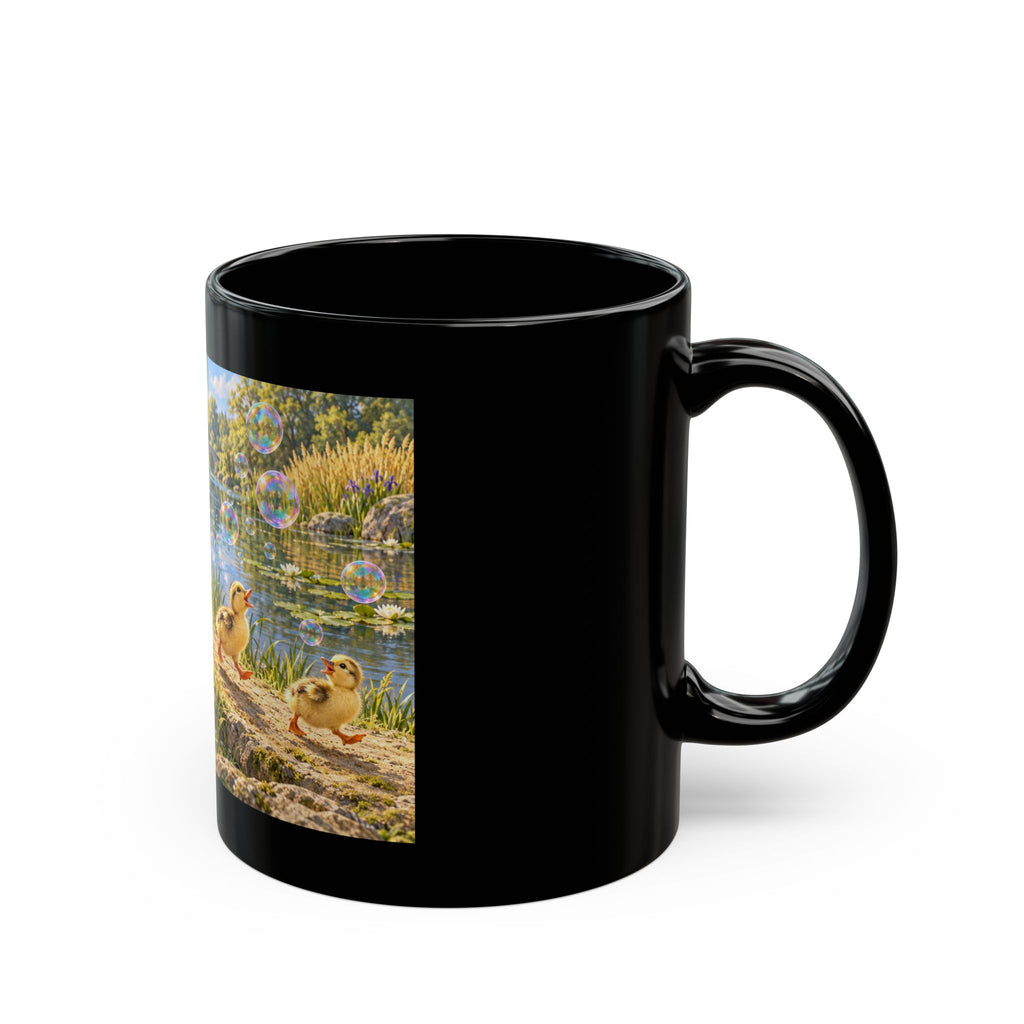 Bubble Broadcast Black Mug