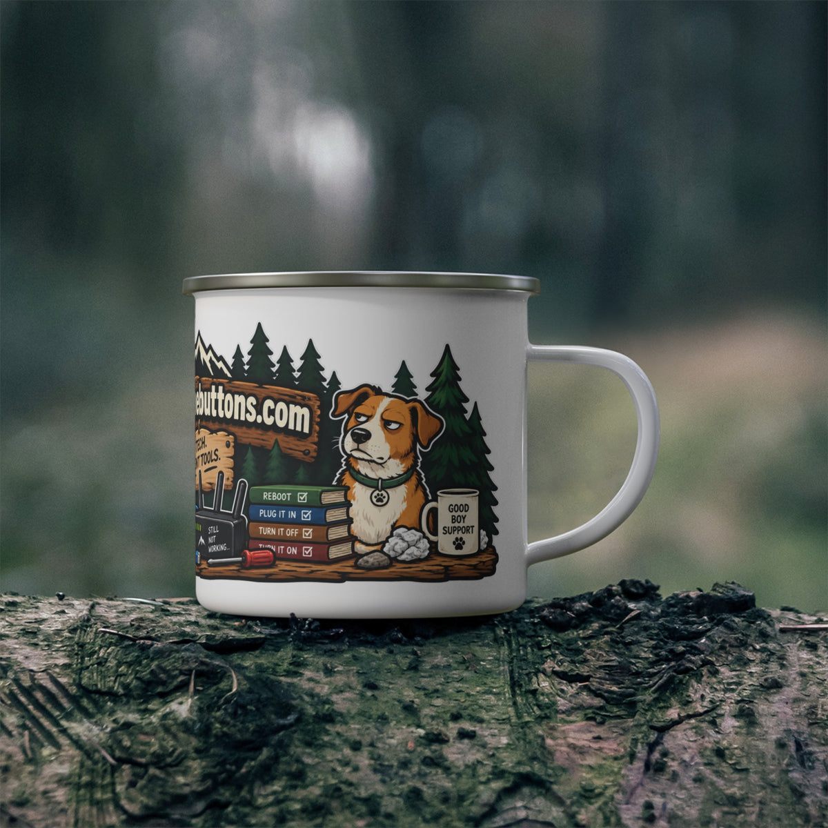 Sasquatch Enamel Camp Mug