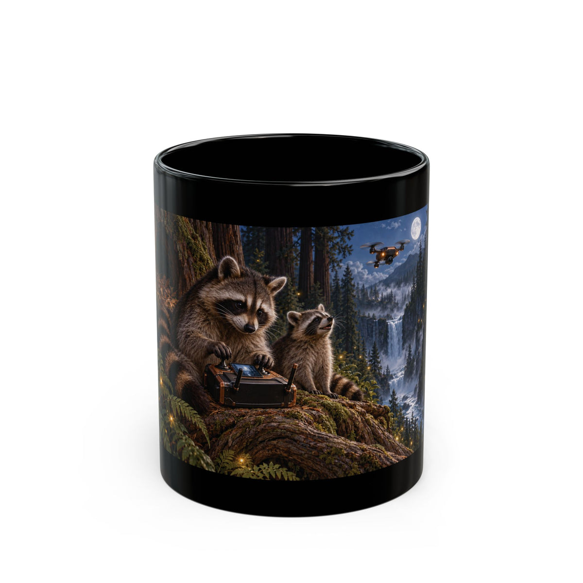 Night Flight Black Mug